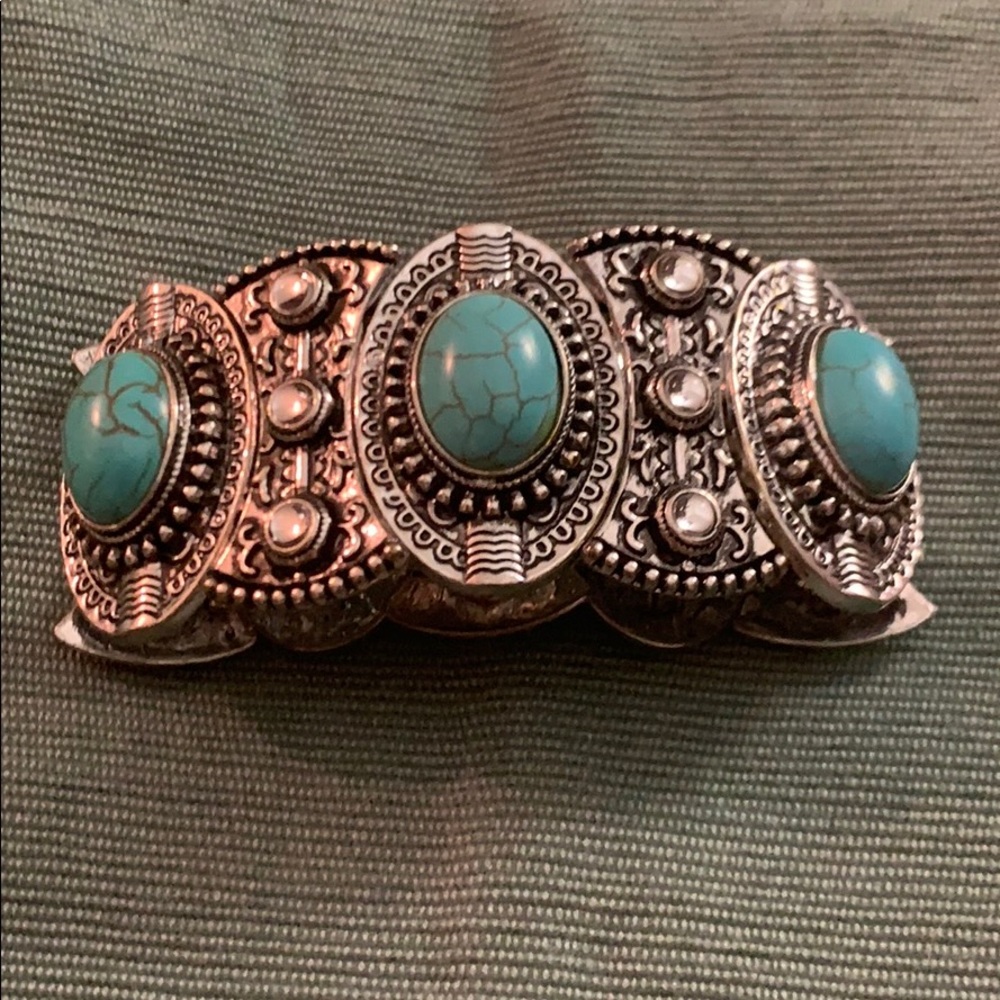 Silver and turquoise bracelet